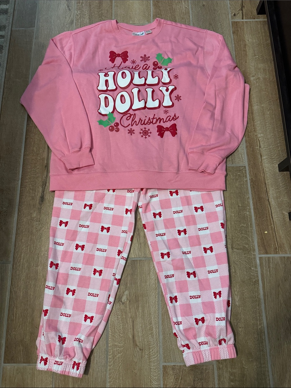 Pink "Holli Dolly" Christmas Pajama Set